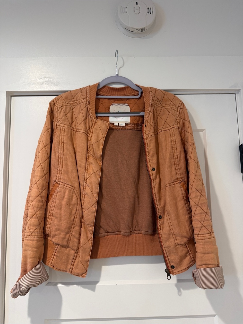 Anthropologie Rust Quilted Women's Bomber Jacket